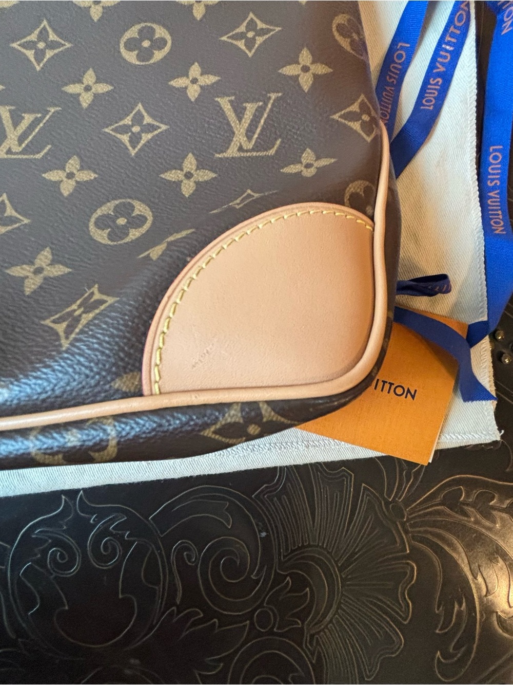 Louis Vuitton Odeon Brown Monogram Canvas Shoulder Bag with Natural Trim - Picture 3 of 16
